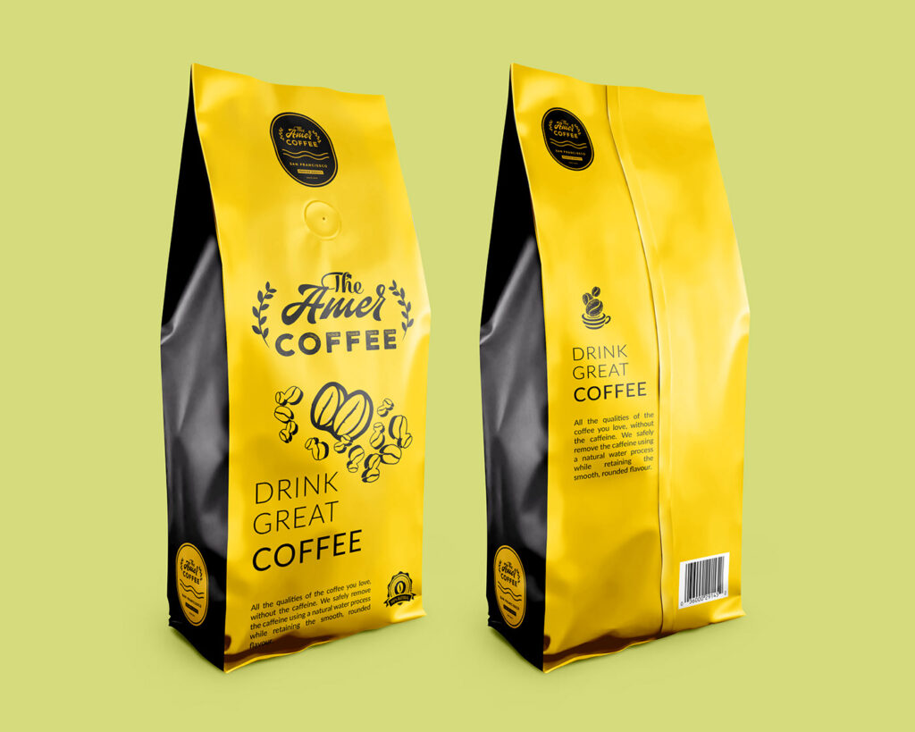 A black & yellow product packaging