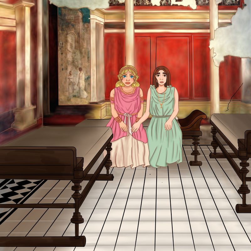 Adventure storybook cover illustration for "Aria & Liam Coded Papyrus" by Coline Monsarrat, featuring two youthful characters in motion in front of an ancient Egyptian temple, vibrant night sky, cobra and tropical bird, lush plants, bold title lettering, cinematic and dynamic composition, created by Draftss, unlimited book cover design, children's book illustration example, unlimited graphic designs, draftss, draftss portfolio