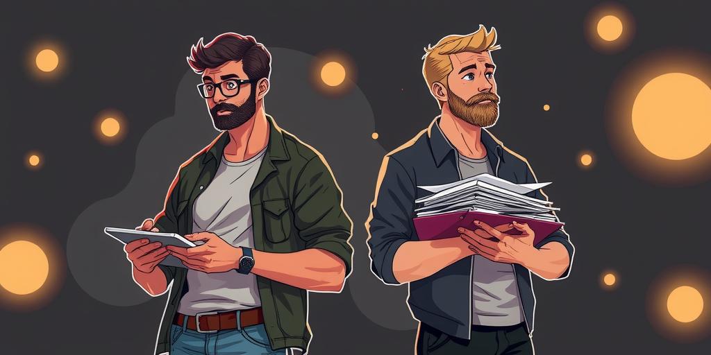 decision making illustration for choosing between two design services