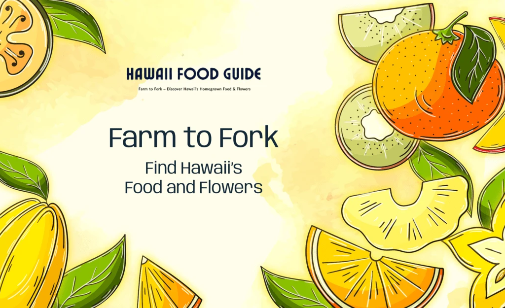 Tropical-themed homepage hero banner for Hawaii Food Guide, vibrant and inviting website banner design created for The Advocacy Agency by Draftss, unlimited hero banner design, tropical homepage banner example. unlimited graphic designs, Draftss, Draftss portfolio, hero design, Banner ads design