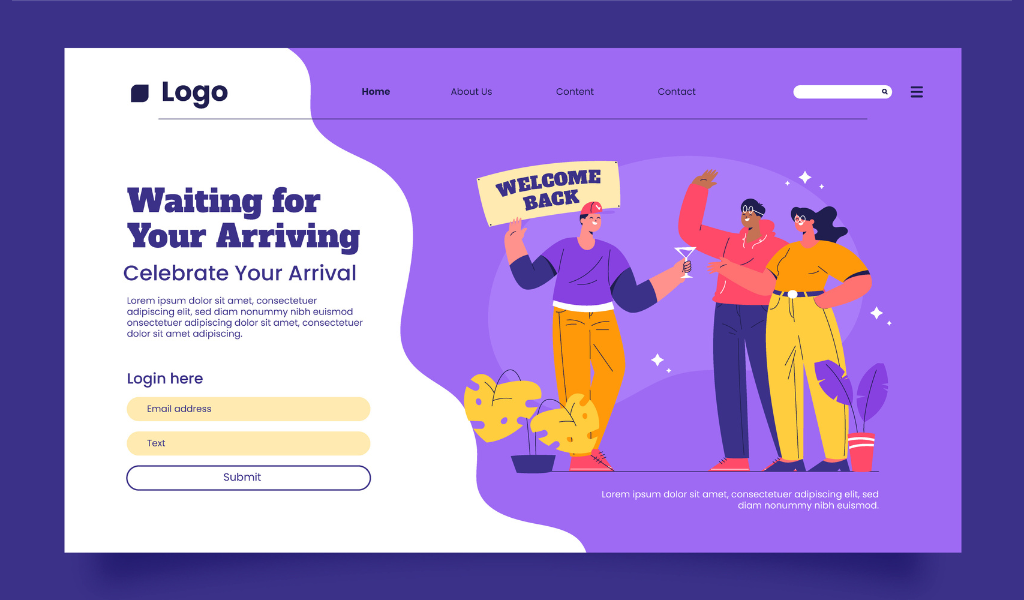 Landing design of a small business.